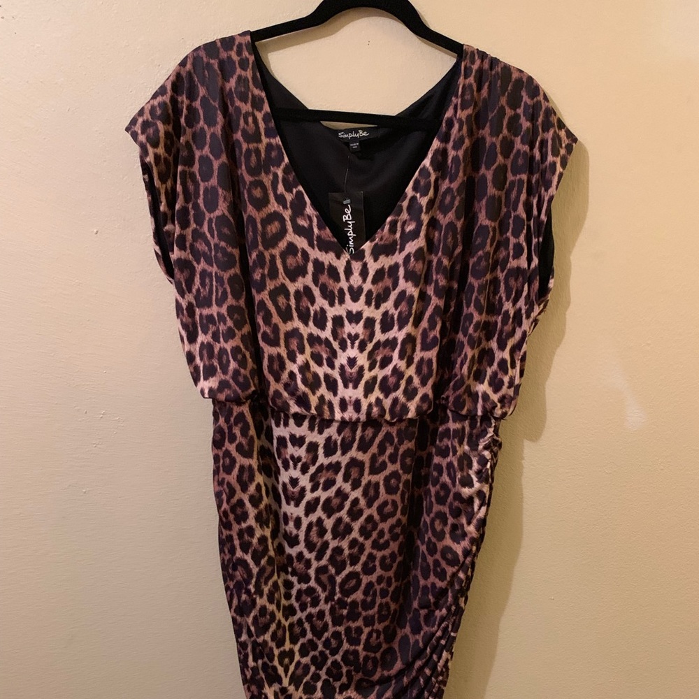 SimplyBe leopard print ruched dress